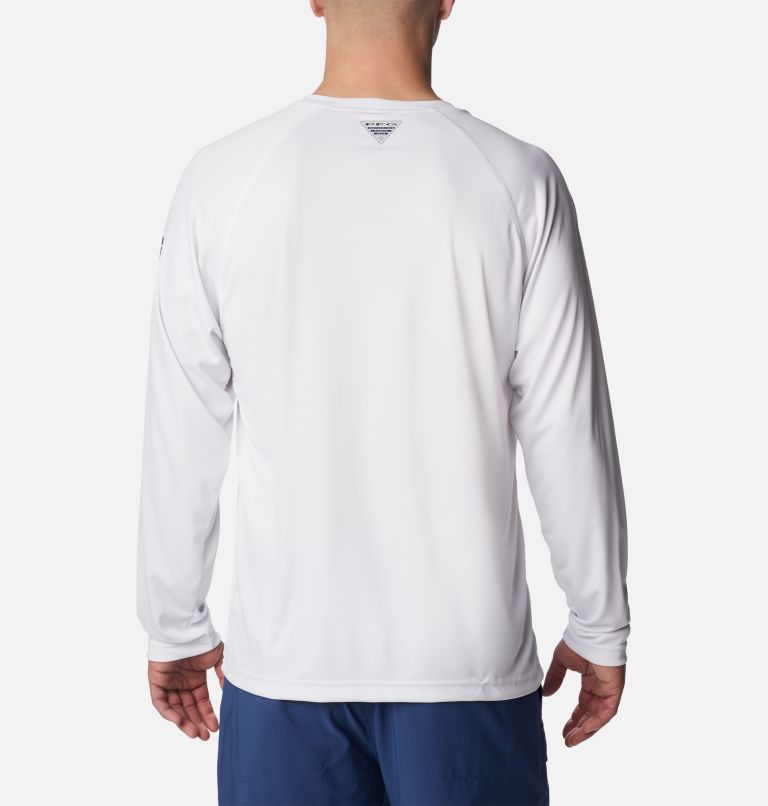 Thumbnail: Men's PFG Terminal Tackle Long Sleeve Shirt - Tall, Color: White, Nightshade Logo, image 2