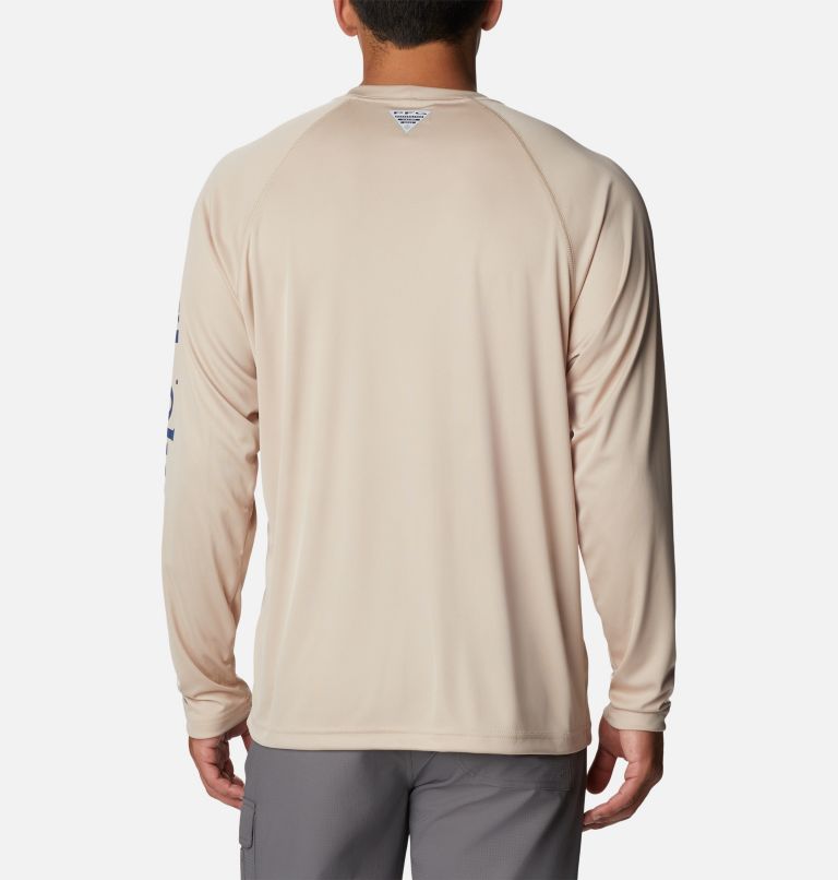 Men's PFG Terminal Tackle Long Sleeve Shirt - Tall, Color: Ancient Fossil, Carbon Logo, image 2