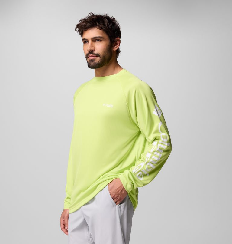 Men's PFG Terminal Tackle Long Sleeve Shirt - Tall, Color: Voltage, White Logo, image 4