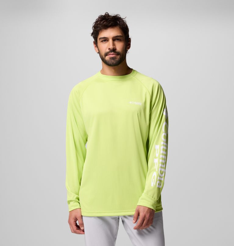 Men's PFG Terminal Tackle Long Sleeve Shirt - Tall, Color: Voltage, White Logo, image 1