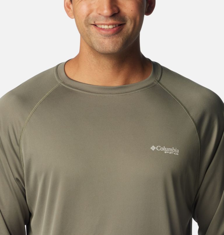 Men's PFG Terminal Tackle Long Sleeve Shirt - Tall, Color: Cypress, Cool Grey Logo, image 4
