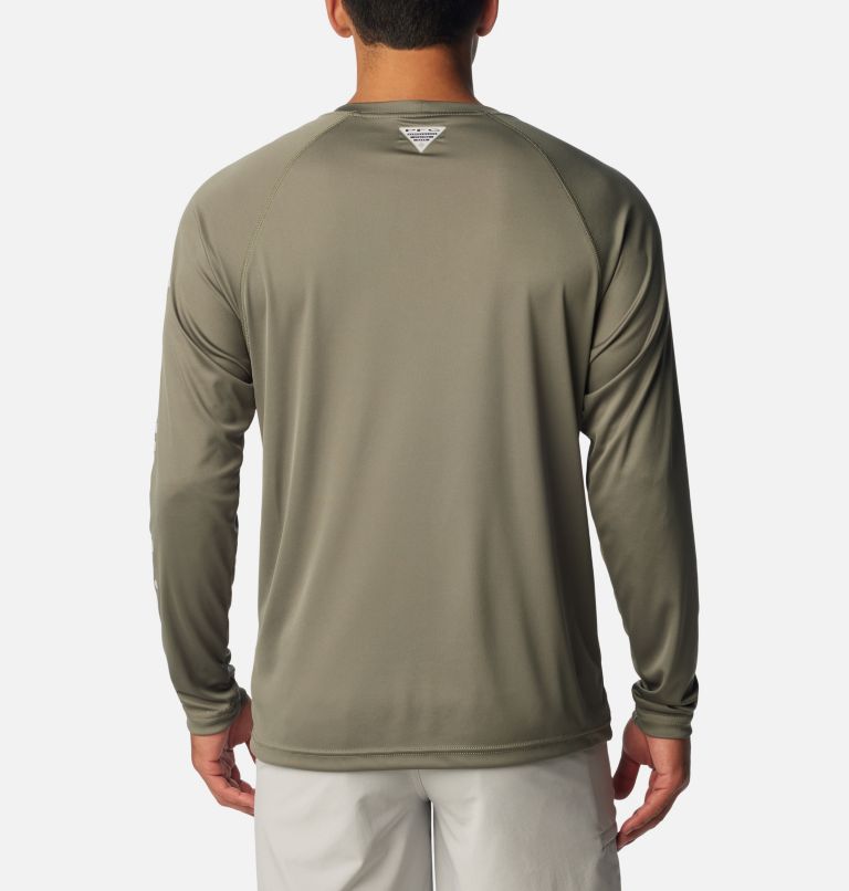 Men's PFG Terminal Tackle Long Sleeve Shirt - Tall, Color: Cypress, Cool Grey Logo, image 2
