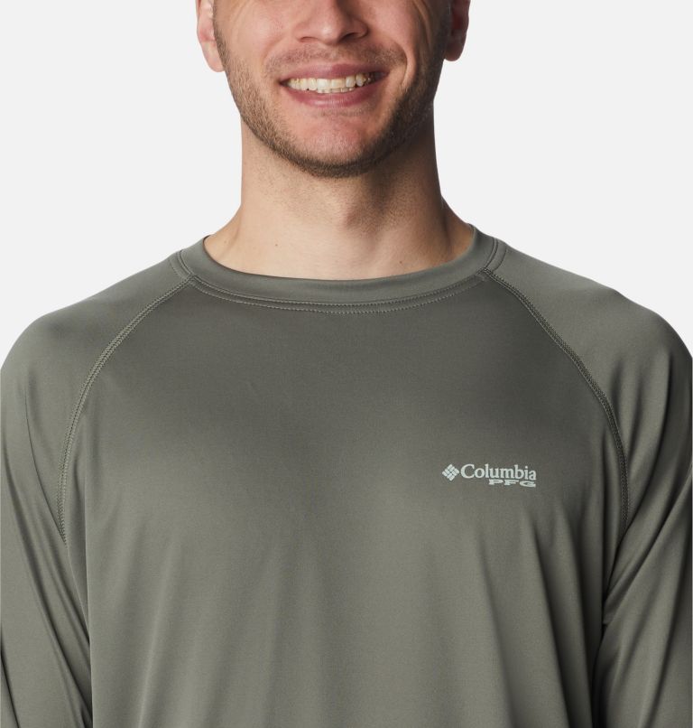 Men's PFG Terminal Tackle Long Sleeve Shirt - Tall, Color: Cypress, Cool Green Logo, image 4