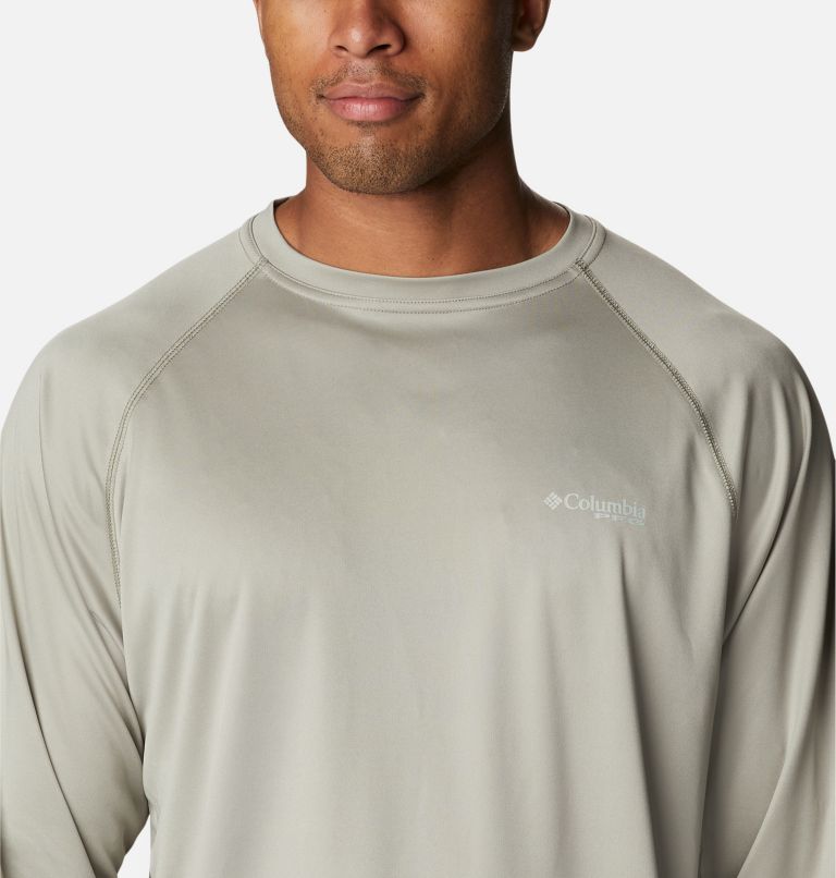 Men's PFG Terminal Tackle Long Sleeve Shirt - Tall, Color: Safari, Cool Green Logo
