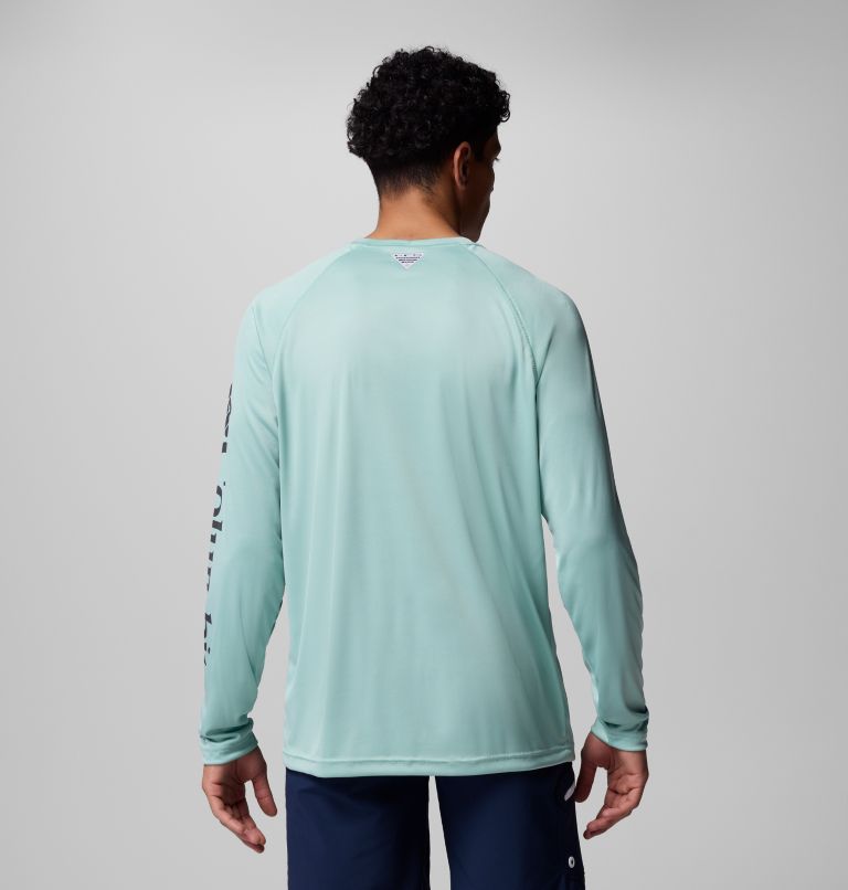 Men's PFG Terminal Tackle Long Sleeve Shirt - Tall, Color: Misty Jade, Shark Logo, image 3