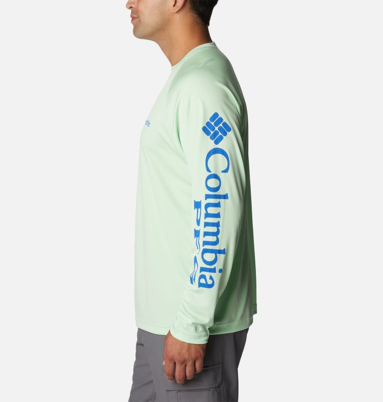 Men's PFG Terminal Tackle Long Sleeve Shirt - Tall, Color: Key West, Vivid Blue Logo, image 3