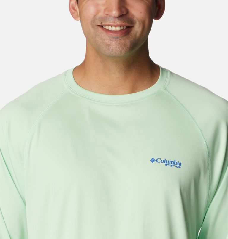 Men's PFG Terminal Tackle Long Sleeve Shirt - Tall, Color: Key West, Vivid Blue Logo, image 4