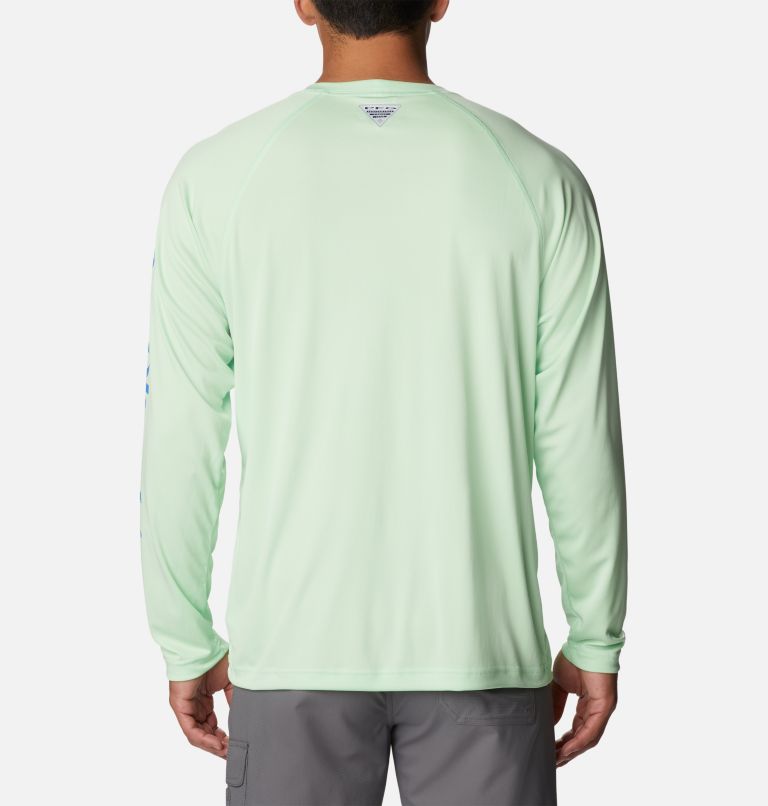 Men's PFG Terminal Tackle Long Sleeve Shirt - Tall, Color: Key West, Vivid Blue Logo, image 2