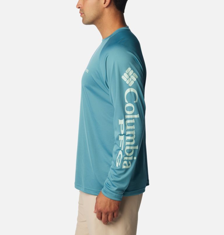 Columbia Men's PFG Terminal Tackle Drag Time Long Sleeve Shirt, Medium, Hyper Blue/White