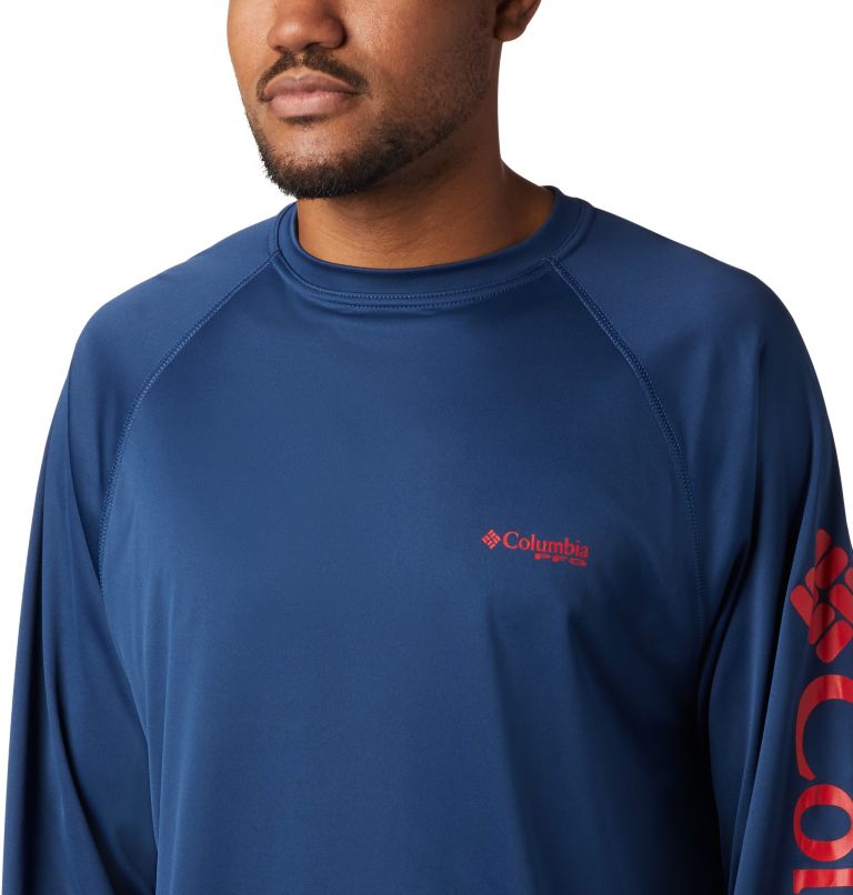 Men's PFG Terminal Tackle Long Sleeve Shirt - Tall, Color: Carbon, Red Spark Logo, image 4