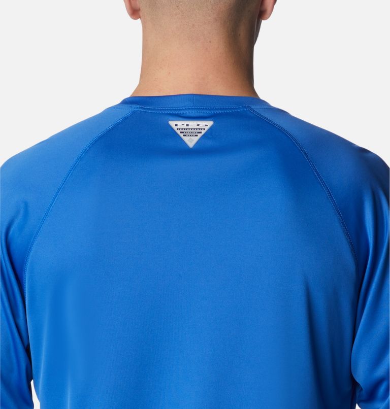 Men's PFG Terminal Tackle Long Sleeve Shirt - Tall, Color: Vivid Blue, Bright Nectar Logo, image 5