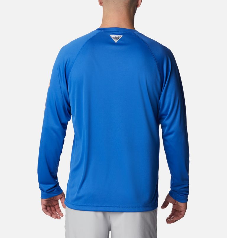 Thumbnail: Men's PFG Terminal Tackle Long Sleeve Shirt - Tall, Color: Vivid Blue, Bright Nectar Logo, image 2