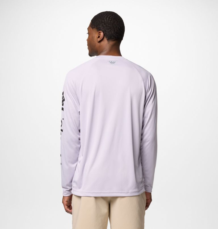 Men's PFG Terminal Tackle Long Sleeve Shirt - Tall, Color: Lavender Pearl, Black Logo, image 3