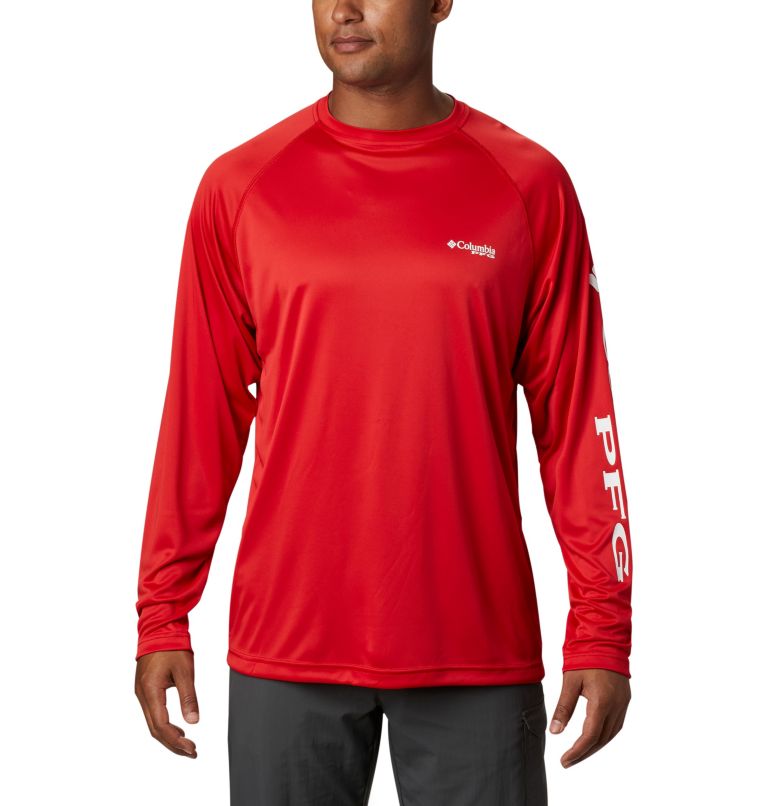 Columbia PFG Terminal Tackle Long-Sleeve T-Shirt for Men - Red
