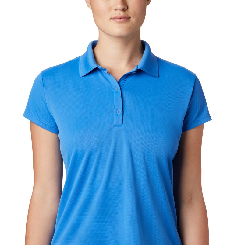 Women’s PFG Innisfree Short Sleeve Polo, Color: Stormy Blue, image 3
