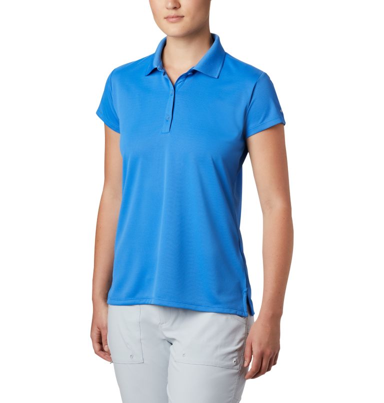 Women’s PFG Innisfree Short Sleeve Polo, Color: Stormy Blue, image 1