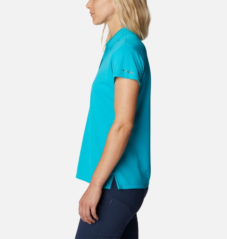 Women’s PFG Innisfree Short Sleeve Polo, Color: Ocean Teal, image 3