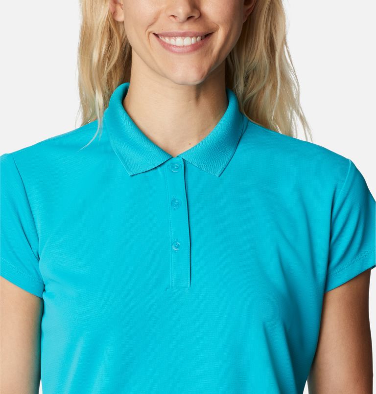 Thumbnail: Women’s PFG Innisfree Short Sleeve Polo, Color: Ocean Teal, image 4