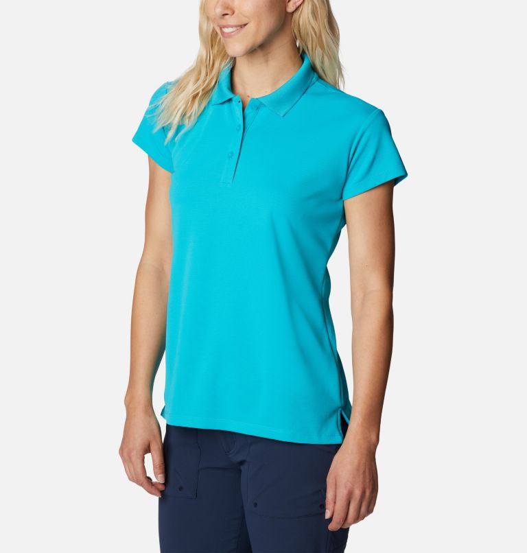 Thumbnail: Women’s PFG Innisfree Short Sleeve Polo, Color: Ocean Teal, image 5