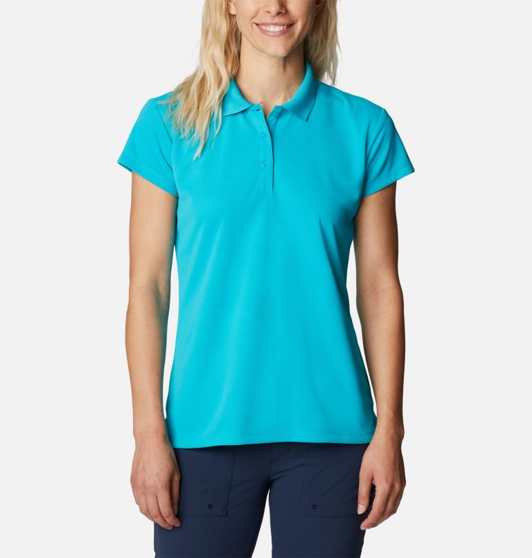 Thumbnail: Women’s PFG Innisfree Short Sleeve Polo, Color: Ocean Teal, image 1