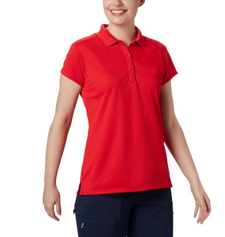 Women’s PFG Innisfree Short Sleeve Polo, Color: Red Lily, image 3