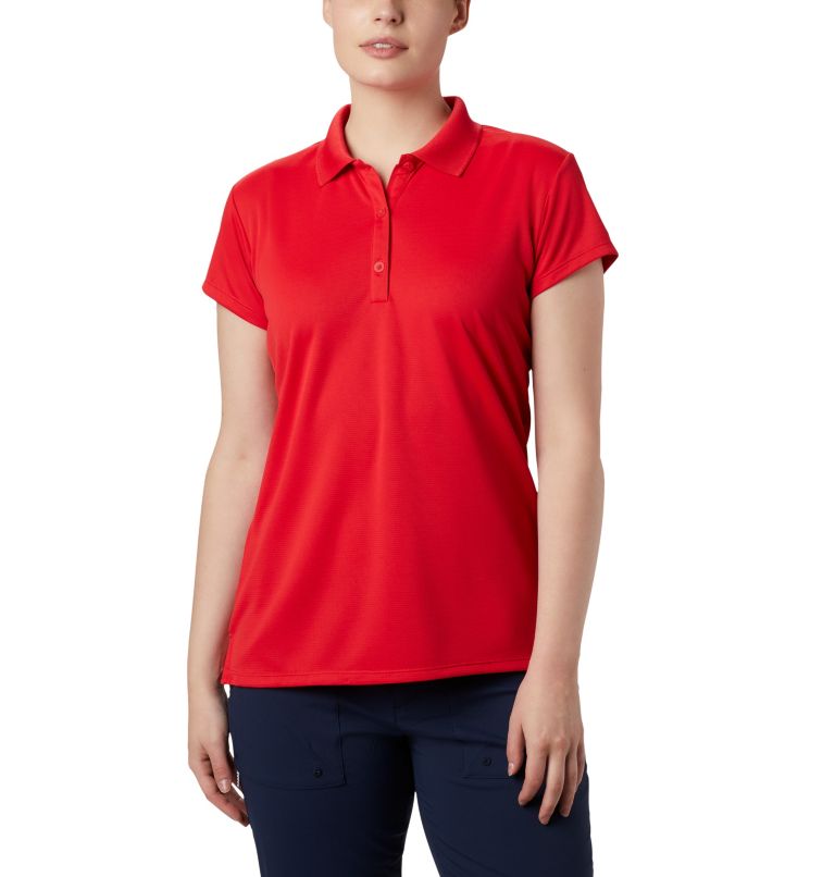 Women’s PFG Innisfree Short Sleeve Polo, Color: Red Lily, image 1