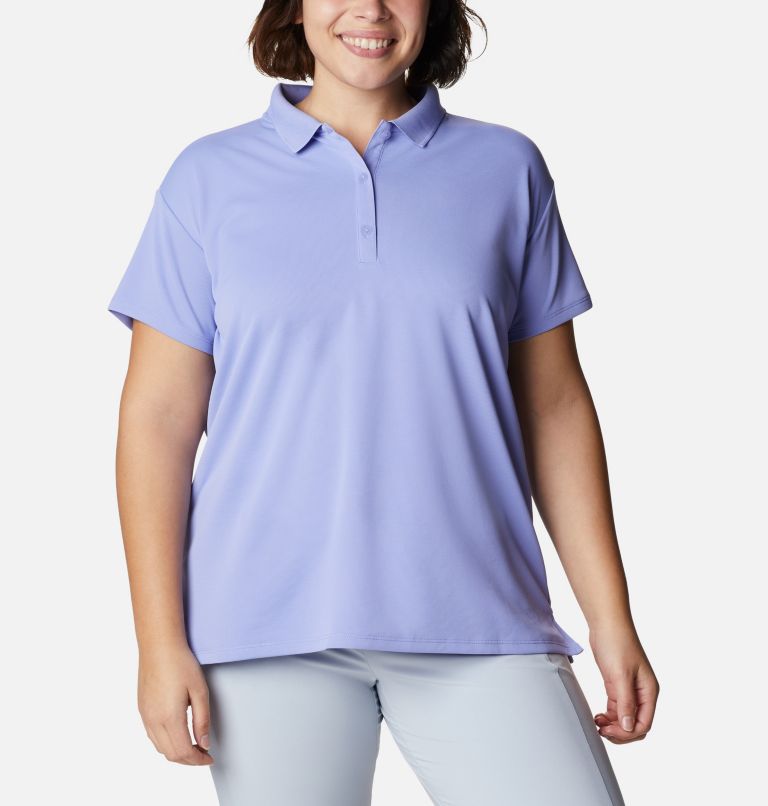 Women’s PFG Innisfree Short Sleeve Polo Shirt - Plus Size, Color: Fairytale, image 1