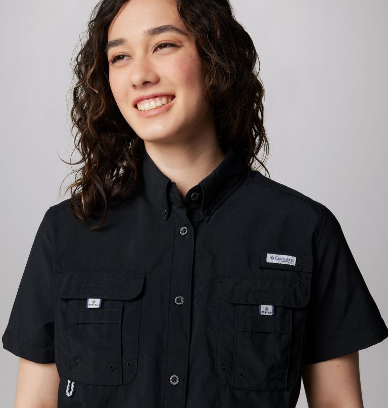Women’s PFG Bahama Short Sleeve Shirt, Color: Black, image 5