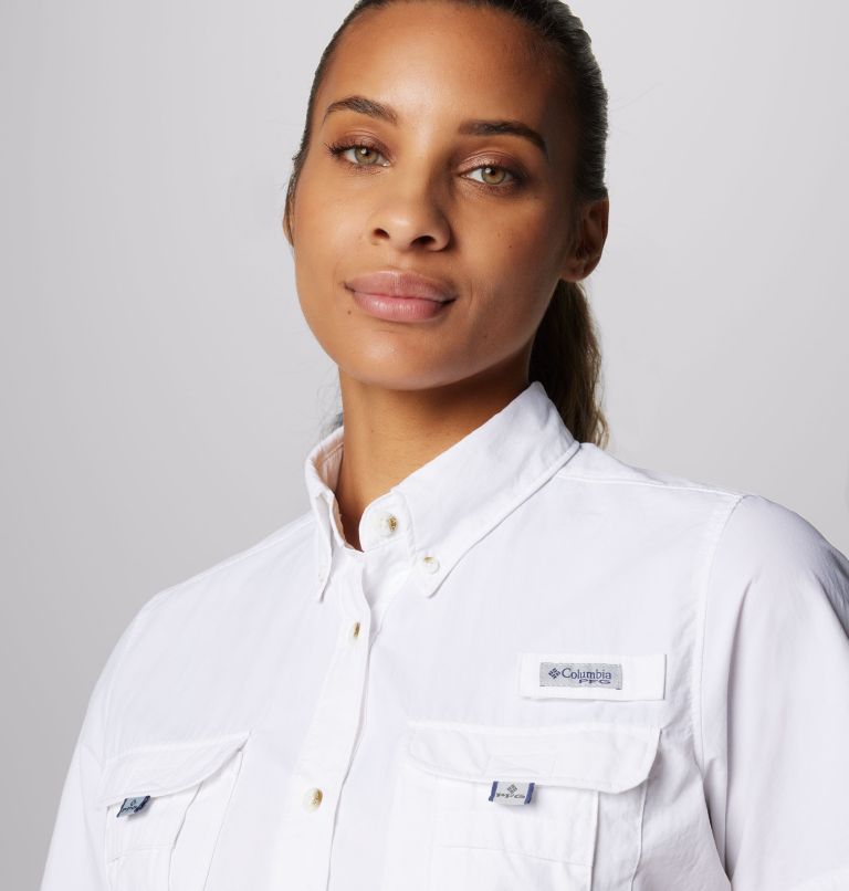Women’s PFG Bahama Short Sleeve Shirt, Color: White, image 5
