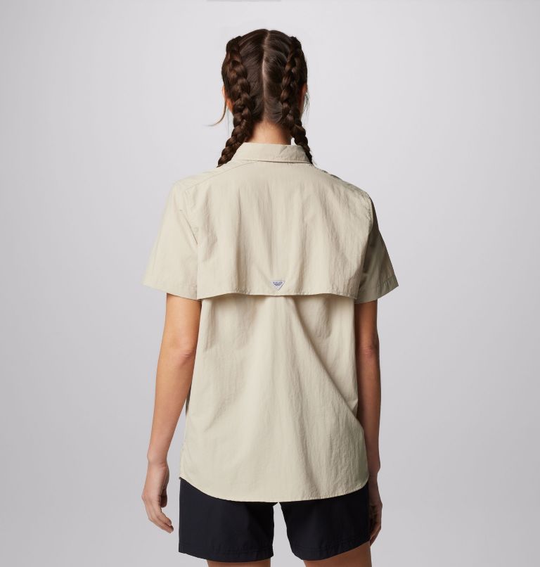 Women’s PFG Bahama Short Sleeve Shirt, Color: Fossil, image 2