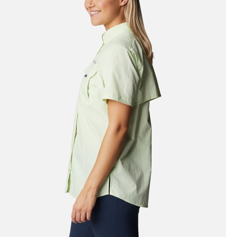 Women’s PFG Bahama Short Sleeve Shirt, Color: Light Lime, image 3