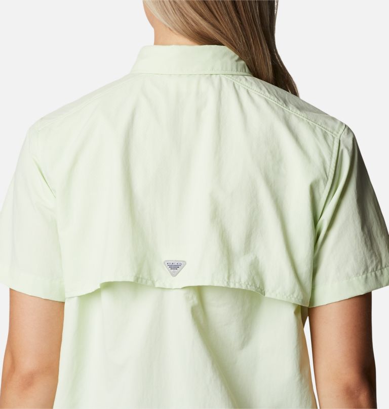 Thumbnail: Women’s PFG Bahama Short Sleeve Shirt, Color: Light Lime, image 5