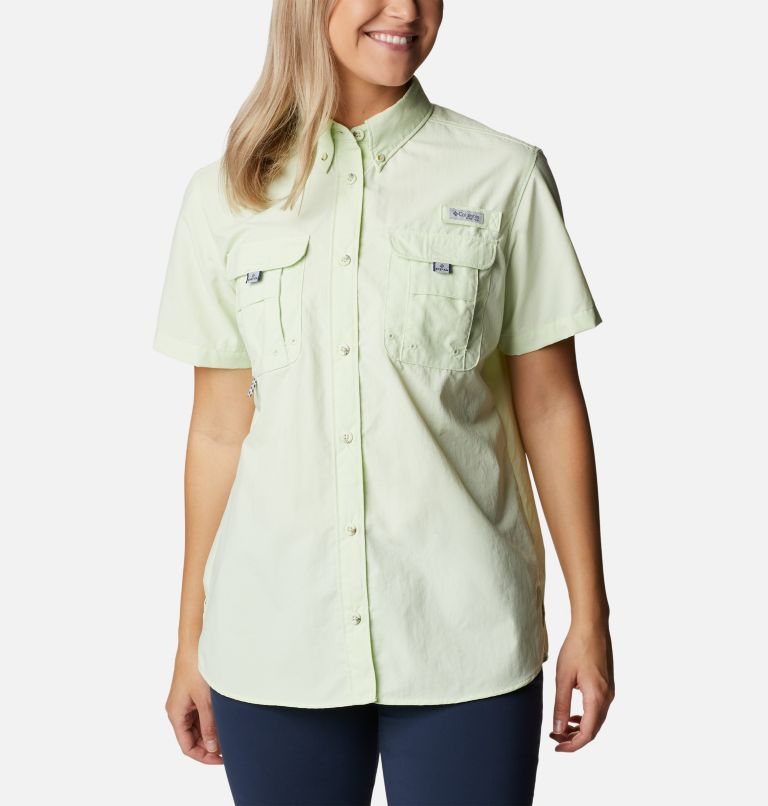 Women’s PFG Bahama Short Sleeve Shirt, Color: Light Lime, image 1