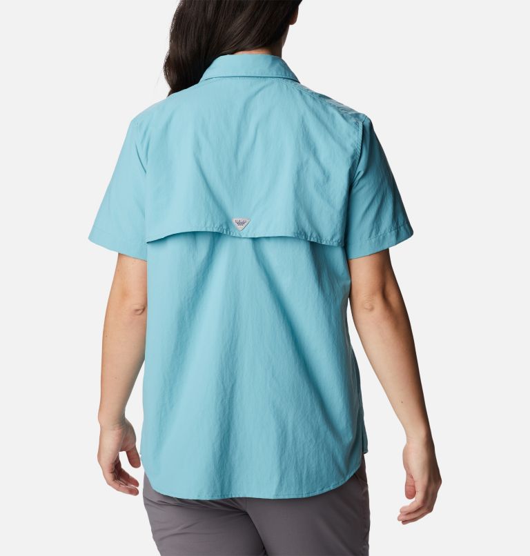 Thumbnail: Women’s PFG Bahama Short Sleeve Shirt, Color: Sea Wave, image 2