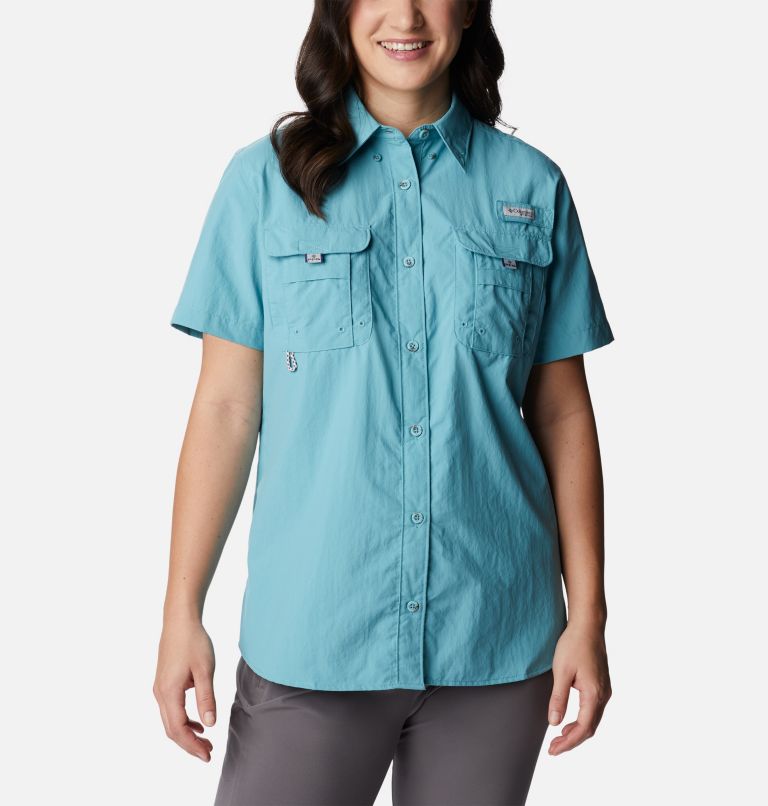 Women’s PFG Bahama Short Sleeve Shirt, Color: Sea Wave, image 1