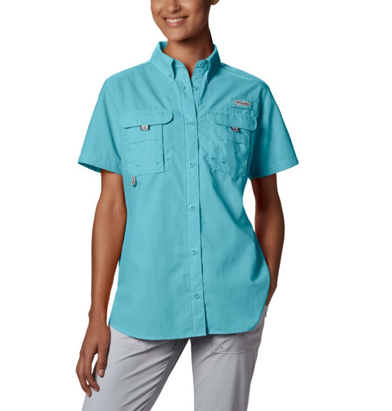 Thumbnail: Women’s PFG Bahama Short Sleeve Shirt, Color: Clear Blue, image 3
