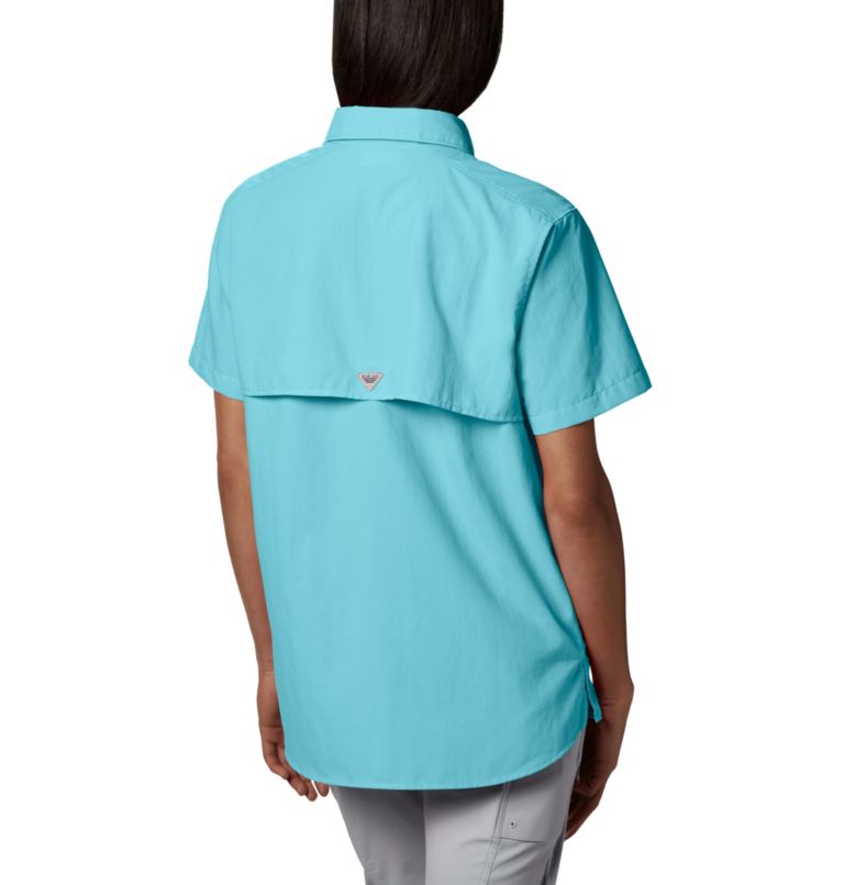 Thumbnail: Women’s PFG Bahama Short Sleeve Shirt, Color: Clear Blue, image 4