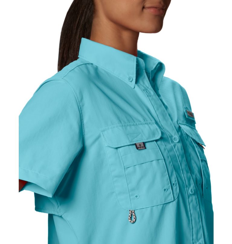 Women’s PFG Bahama Short Sleeve Shirt, Color: Clear Blue, image 5