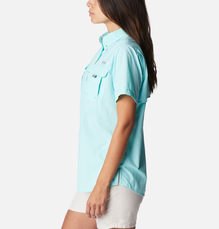 Thumbnail: Women’s PFG Bahama Short Sleeve Shirt, Color: Gulf Stream, image 3