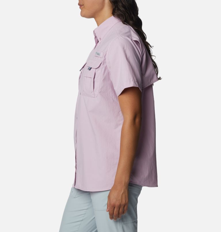 Women’s PFG Bahama Short Sleeve Shirt, Color: Aura, image 3