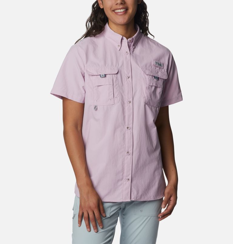 Women’s PFG Bahama Short Sleeve Shirt, Color: Aura, image 1