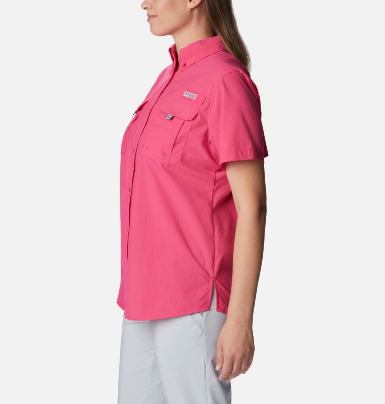 Women’s PFG Bahama Short Sleeve Shirt, Color: Ultra Pink, image 3