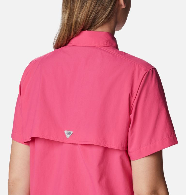 Women’s PFG Bahama Short Sleeve Shirt, Color: Ultra Pink, image 5