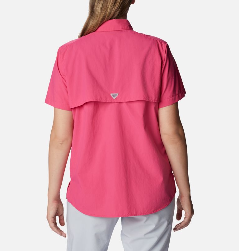 Women’s PFG Bahama Short Sleeve Shirt, Color: Ultra Pink, image 2