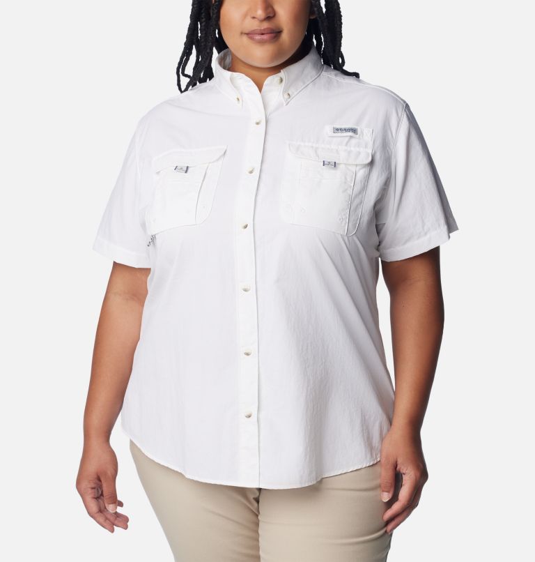 Women’s PFG Bahama Short Sleeve Shirt - Plus Size, Color: White, image 1