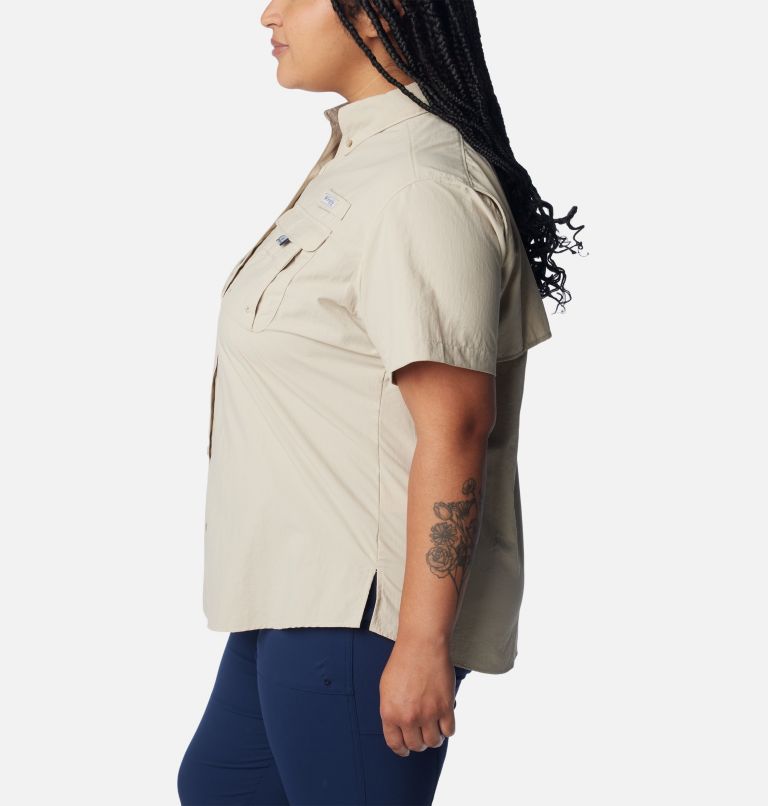 Women’s PFG Bahama Short Sleeve - Plus Size, Color: Fossil, image 3