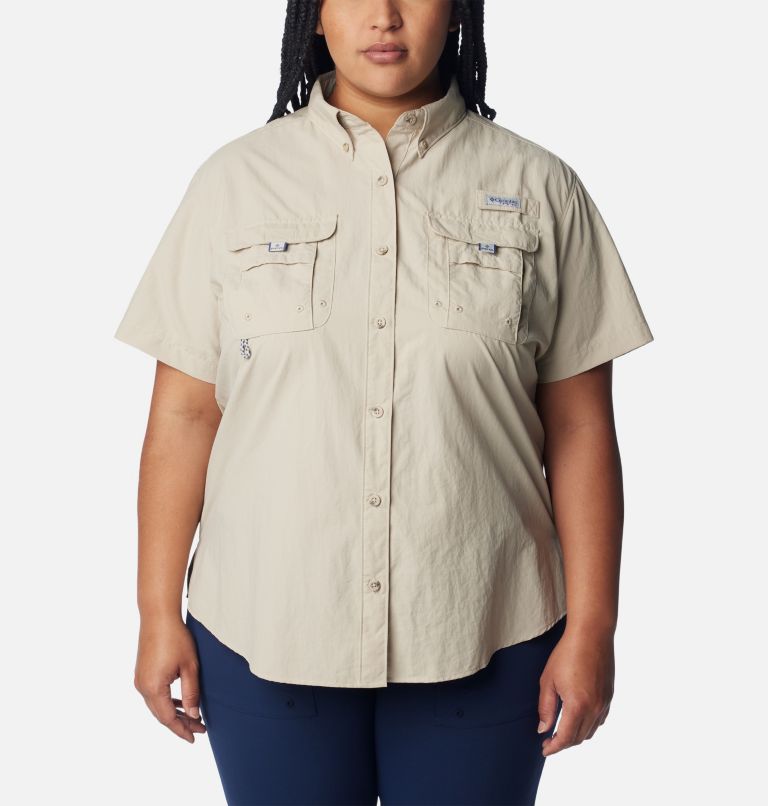 Columbia Women's Bonehead Short Sleeve Fishing Shirt Fossil