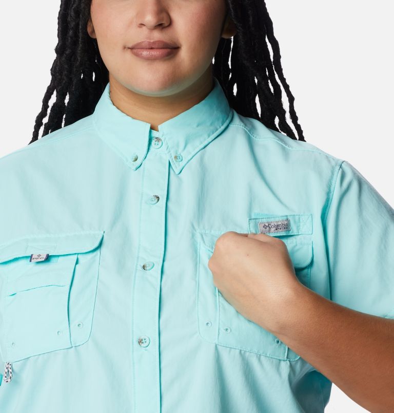 Thumbnail: Women’s PFG Bahama Short Sleeve - Plus Size, Color: Gulf Stream, image 4
