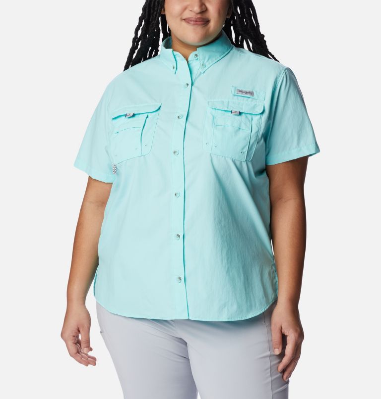 Thumbnail: Women’s PFG Bahama Short Sleeve - Plus Size, Color: Gulf Stream, image 1