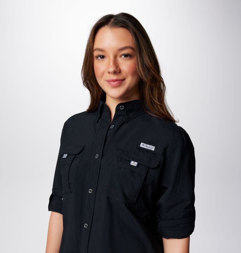Thumbnail: Women’s PFG Bahama Long Sleeve Shirt, Color: Black, image 5